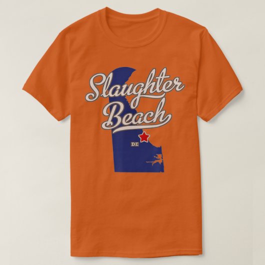 屠殺ビーチデラウェアDEマップ Tシャツ (デザイン正面)