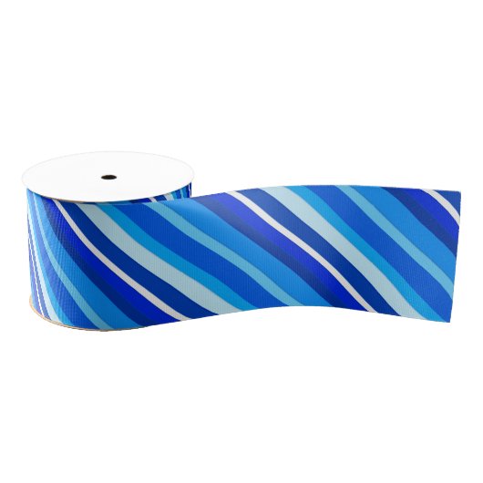 層にされたキャンデーは-コバルトおよび淡いブルー縞で飾ります グログランリボン (リール)