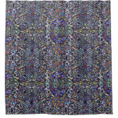 層にされたパターン シャワーカーテン (正面)