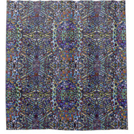 層にされたパターン シャワーカーテン