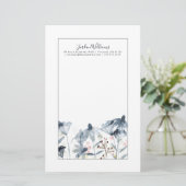 層にされた庭-水彩画の花 便箋 (スタンド正面)