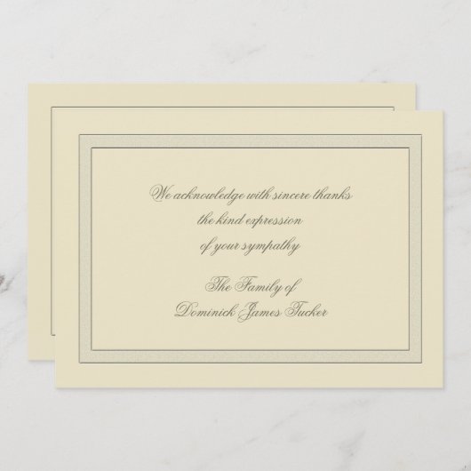 層にされた死別はNotecard感謝していしています サンキューカード (正面/裏面)