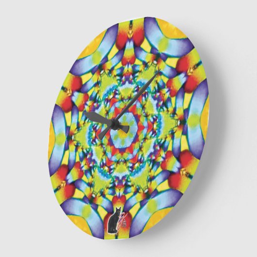 層の万華鏡のように千変万化するパターン ラージ壁時計 (傾斜)