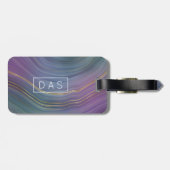 層カッコいい |ブルーパープル金ゴールドアゲートモノグラム ラゲッジタグ (裏面横)