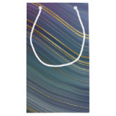 層カッコいい |美しいブルーパープルと金ゴールド瑪瑙 スモールペーパーバッグ (裏面)