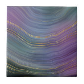 層カッコいい |美しいブルーパープルと金ゴールド瑪瑙 タイル (正面)