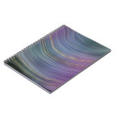 層カッコいい |美しいブルーパープルと金ゴールド瑪瑙 ノートブック (左側)