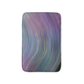 層カッコいい |美しいブルーパープルと金ゴールド瑪瑙 バスマット (正面縦)