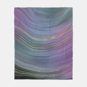 層カッコいい |美しいブルーパープルと金ゴールド瑪瑙 フリースブランケット (正面)