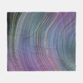 層カッコいい |美しいブルーパープルと金ゴールド瑪瑙 フリースブランケット (正面(横))