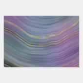 層カッコいい |美しいブルーパープルと金ゴールド瑪瑙 ラッピングペーパーシート (正面)