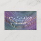 層カッコいい |美しいブルーパープルと金ゴールド瑪瑙 名刺 (裏面)