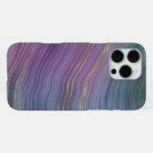 層カッコいい |美しいブルーパープルと金ゴールド瑪瑙 iPhoneケース (裏面横)