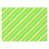 層状のストライプキャンディの – ライムグリーンとホワイト テーブルクロス (正面(横))