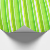 層状のストライプキャンディの – ライムグリーンとホワイト ラッピングペーパー (角)