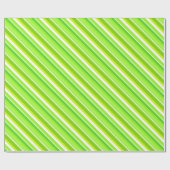 層状のストライプキャンディの – ライムグリーンとホワイト ラッピングペーパー (フラット)