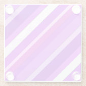 層状のストライプキャンディの – 紫と蘭 ガラスコースター (裏面)