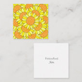 層状の手描きイエローオレンジヒマワリ ノートカード (正面/裏面)