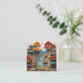 層状の紙中国の崖の風景はビーだ スクエア名刺 (スタンド正面)