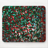 層状カーブ、メタリックグリーンおよびバーガンディ マウスパッド (正面)