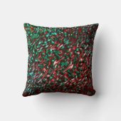 層状カーブ、緑がかったティール(緑がかった色)ブルーとブルゴーニュ クッション (裏面)