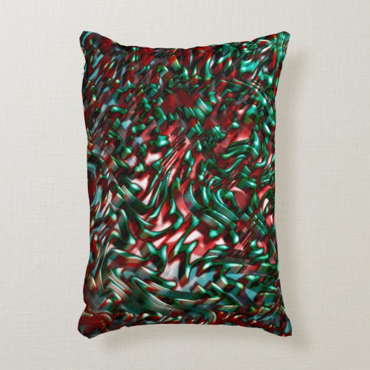 層状カーブ、緑とブルゴーニュ アクセントクッション (正面(垂直))