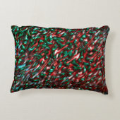 層状カーブ、緑とブルゴーニュ アクセントクッション (裏面)