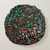 層状カーブ、緑とブルゴーニュ ラウンドクッション (正面)