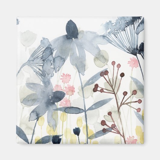 層状ガーデン – 水彩花 マグネット (正面)