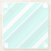 層状ストライプキャンディターコイズと白 ガラスコースター (裏面)