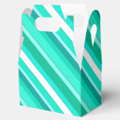 層状ストライプキャンディターコイズと白 フェイバーボックス (オープン)