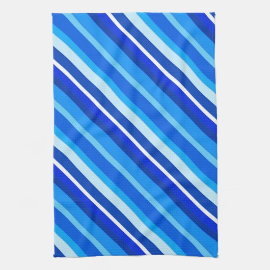 層状ストライプキャンディ淡い色のー – cobaltとblue キッチンタオル (縦)