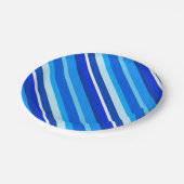 層状ストライプキャンディ淡い色のー – cobaltとblue ペーパープレート (アングル)