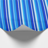 層状ストライプキャンディ淡い色のー – cobaltとblue ラッピングペーパー (角)