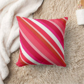 層状ストライプキャンディ – 赤、ピンクと白 クッション (ブランケット)