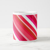 層状ストライプキャンディ – 赤、ピンクと白 ジャンボコーヒーマグカップ (正面)