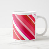 層状ストライプキャンディ – 赤、ピンクと白 ジャンボコーヒーマグカップ (右)