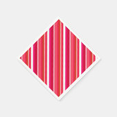 層状ストライプキャンディ – 赤、ピンクと白 スタンダードカクテルナプキン (角)