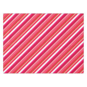 層状ストライプキャンディ – 赤、ピンクと白 テーブルクロス (正面(横))