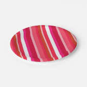 層状ストライプキャンディ – 赤、ピンクと白 ペーパープレート (アングル)