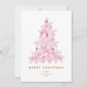 層状ピンクのクリスマスツリー シーズンカード (正面)