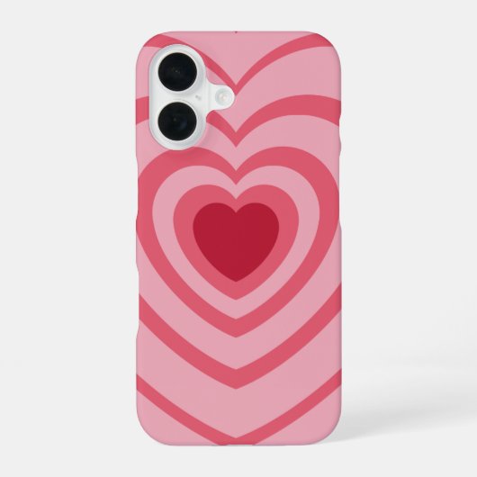 層状ピンクハート美学 iPhone 16ケース (裏面)