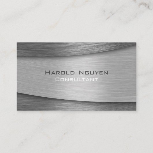 層状ブラシ仕上げ金属金属ステンレス鋼 名刺 (正面)