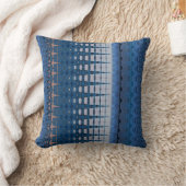 層状モダン青と茶色のデザイン クッション (ブランケット)