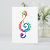 層状レインボートレブルクレフ、 音符記号 サンキューカード (スタンド正面)