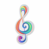 層状レインボートレブルクレフ、 音符記号 シール (正面)