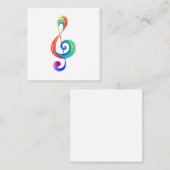 層状レインボートレブルクレフ、 音符記号 スクエア名刺 (正面/裏面)
