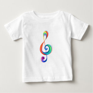 層状レインボートレブルクレフ、 音符記号 ベビーTシャツ