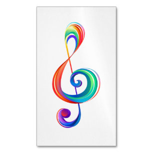 層状レインボートレブルクレフ、 音符記号 マグネット名刺