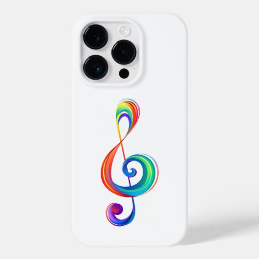 層状レインボートレブルクレフ、 音符記号 Case-Mate iPhoneケース (裏面)